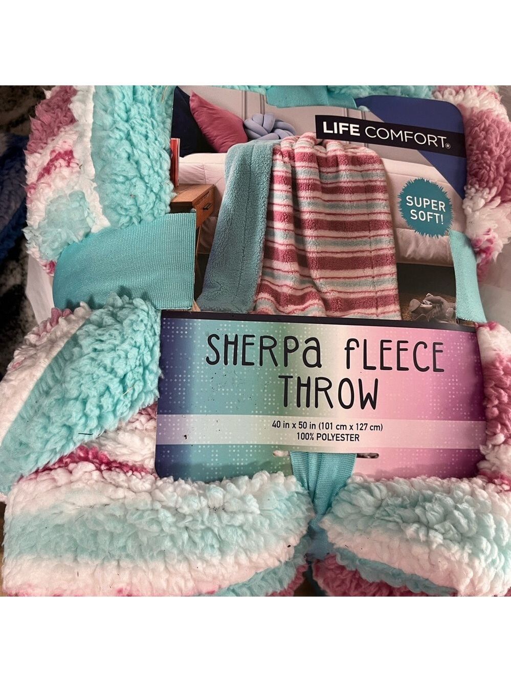 Life Comfort Sherpa Fleece  Blanket 40inX50in Super Soft New.